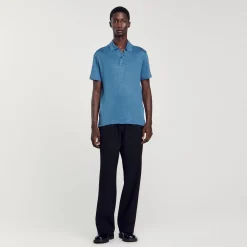 T-Shirts & Polos*SANDRO Polo En Lin Azur