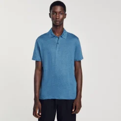 T-Shirts & Polos*SANDRO Polo En Lin Azur