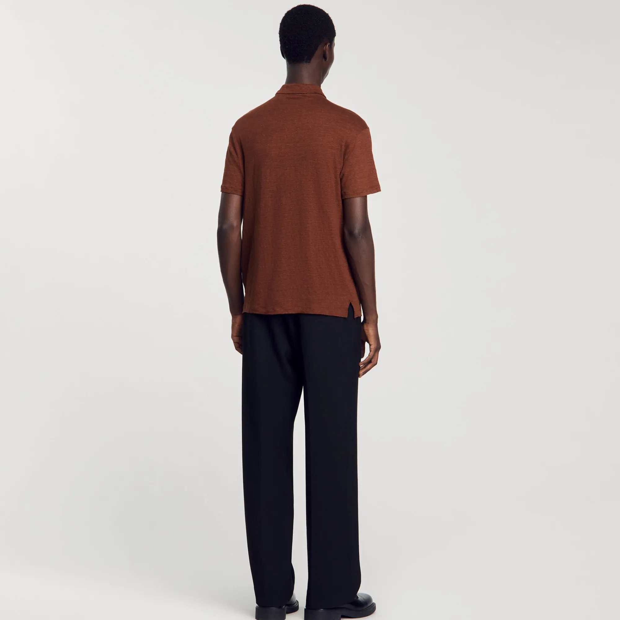 T-Shirts & Polos*SANDRO Polo En Lin Chocolat