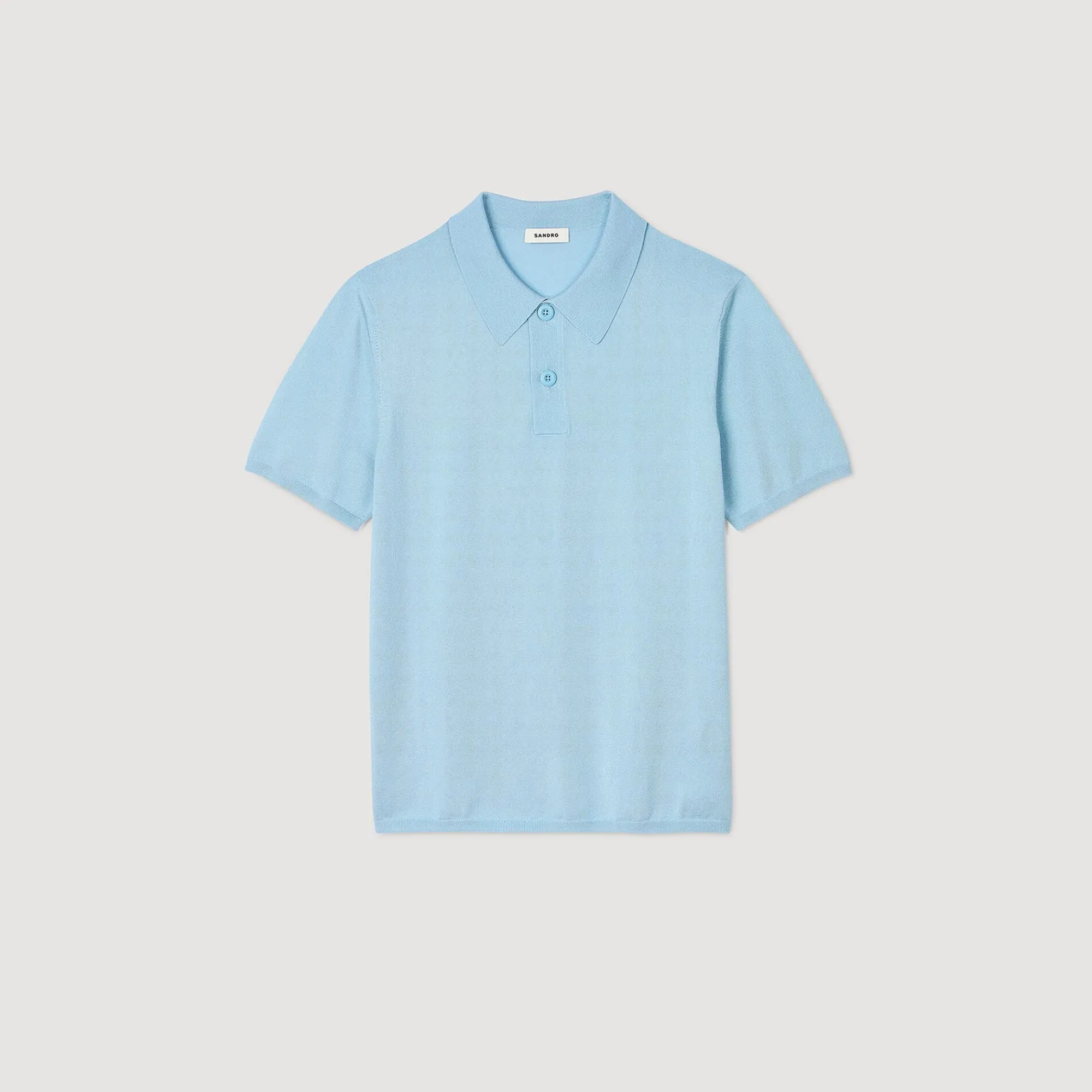 Pulls & Gilets|T-Shirts & Polos*SANDRO Polo En Maille à Manches Courtes Bleu jean
