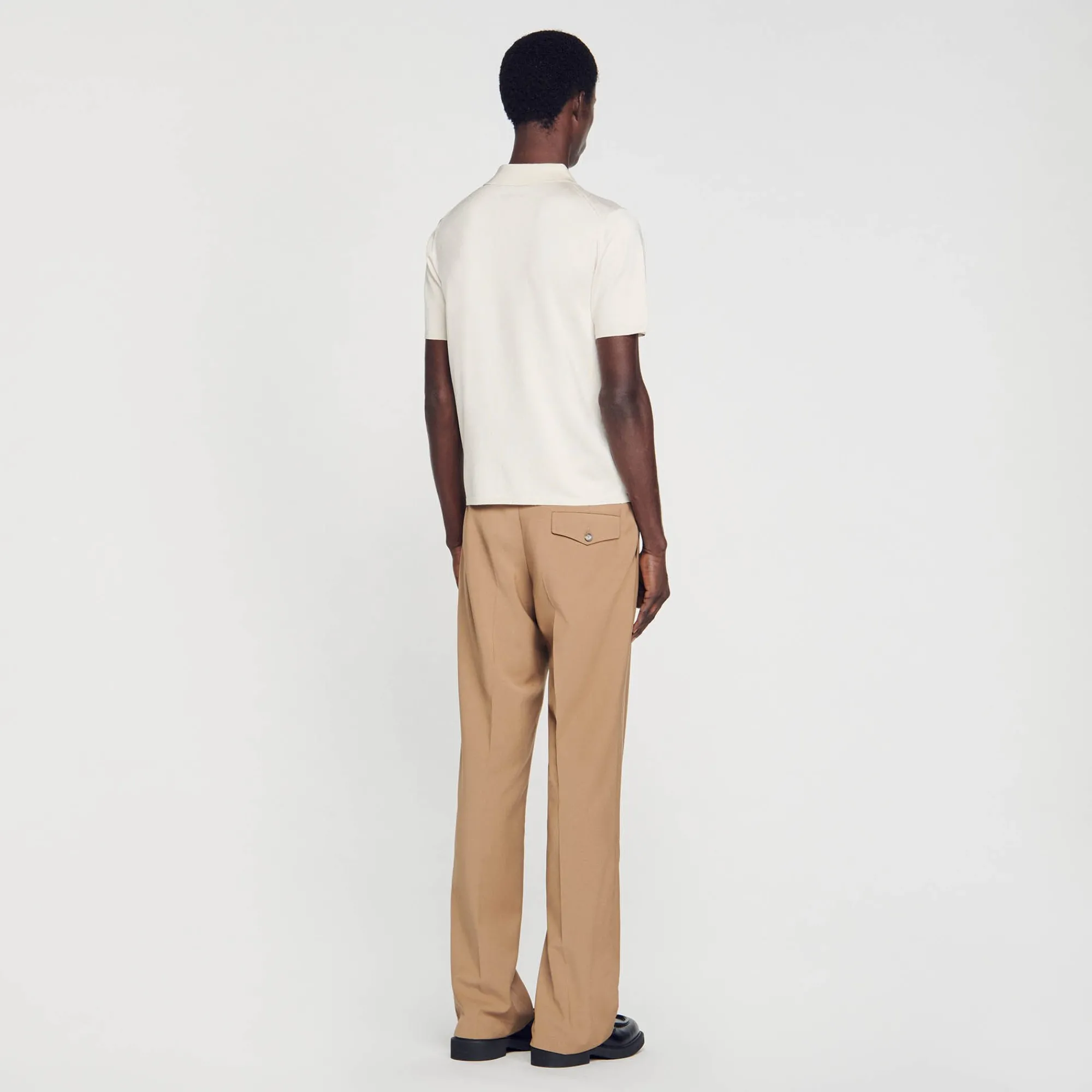 T-Shirts & Polos|Pulls & Gilets*SANDRO Polo En Maille à Manches Courtes Creme