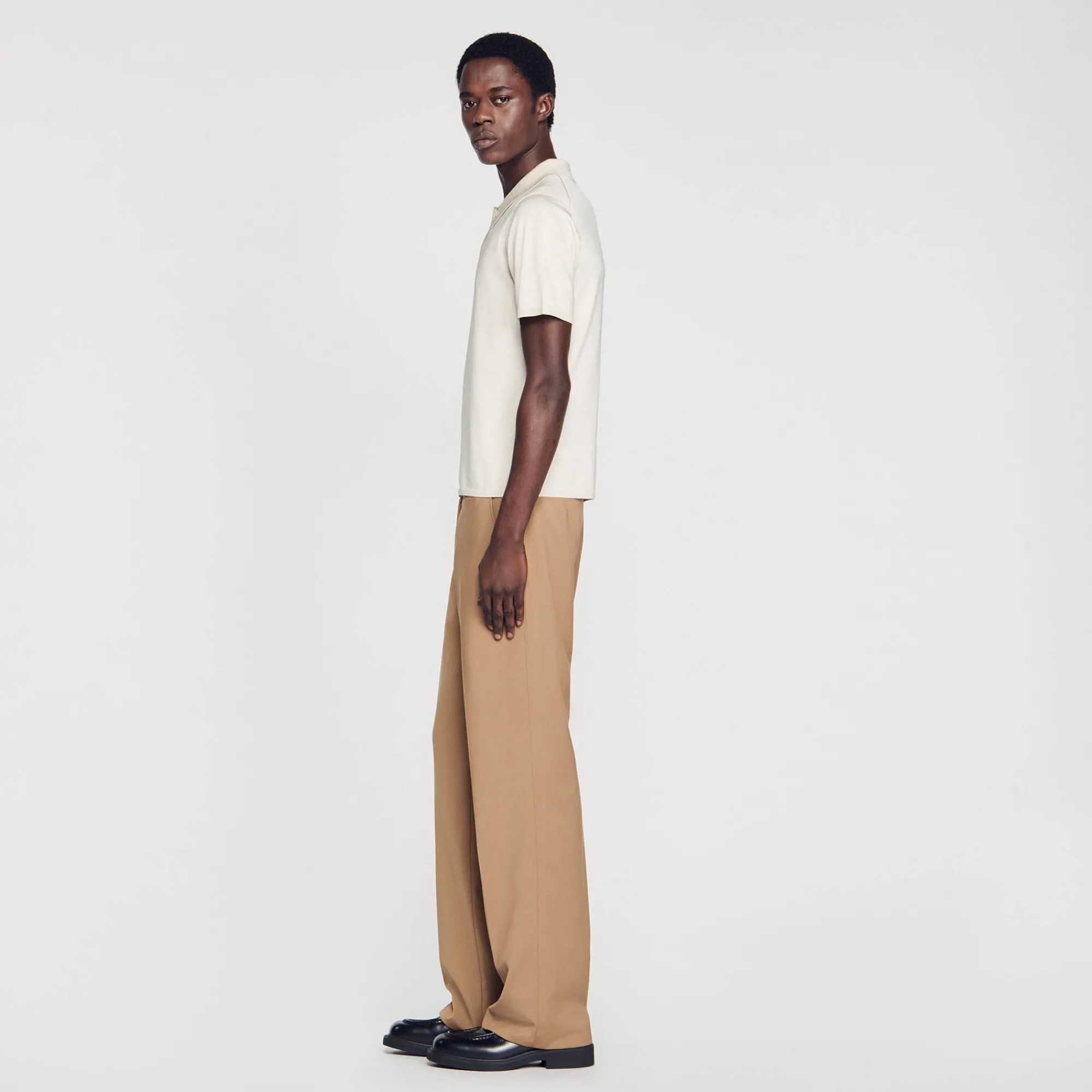 T-Shirts & Polos|Pulls & Gilets*SANDRO Polo En Maille à Manches Courtes Creme
