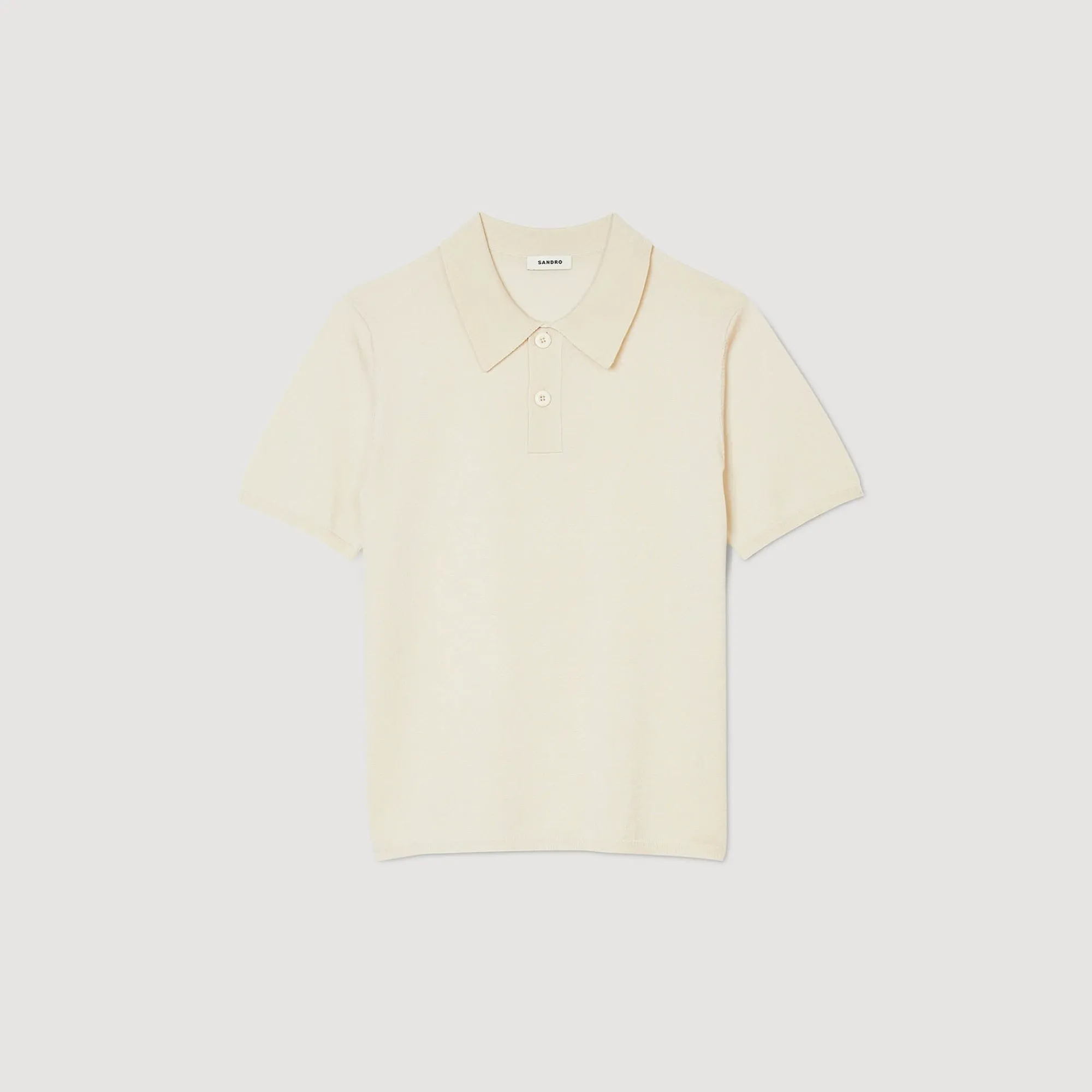 T-Shirts & Polos|Pulls & Gilets*SANDRO Polo En Maille à Manches Courtes Creme