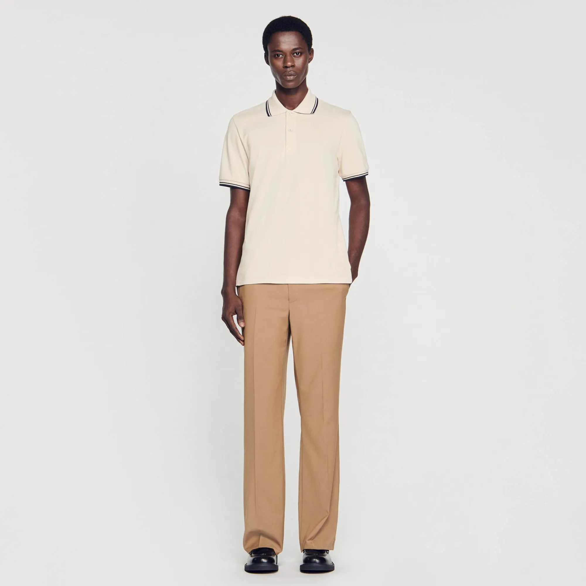 T-Shirts & Polos*SANDRO Polo En Piqué De Coton Greige