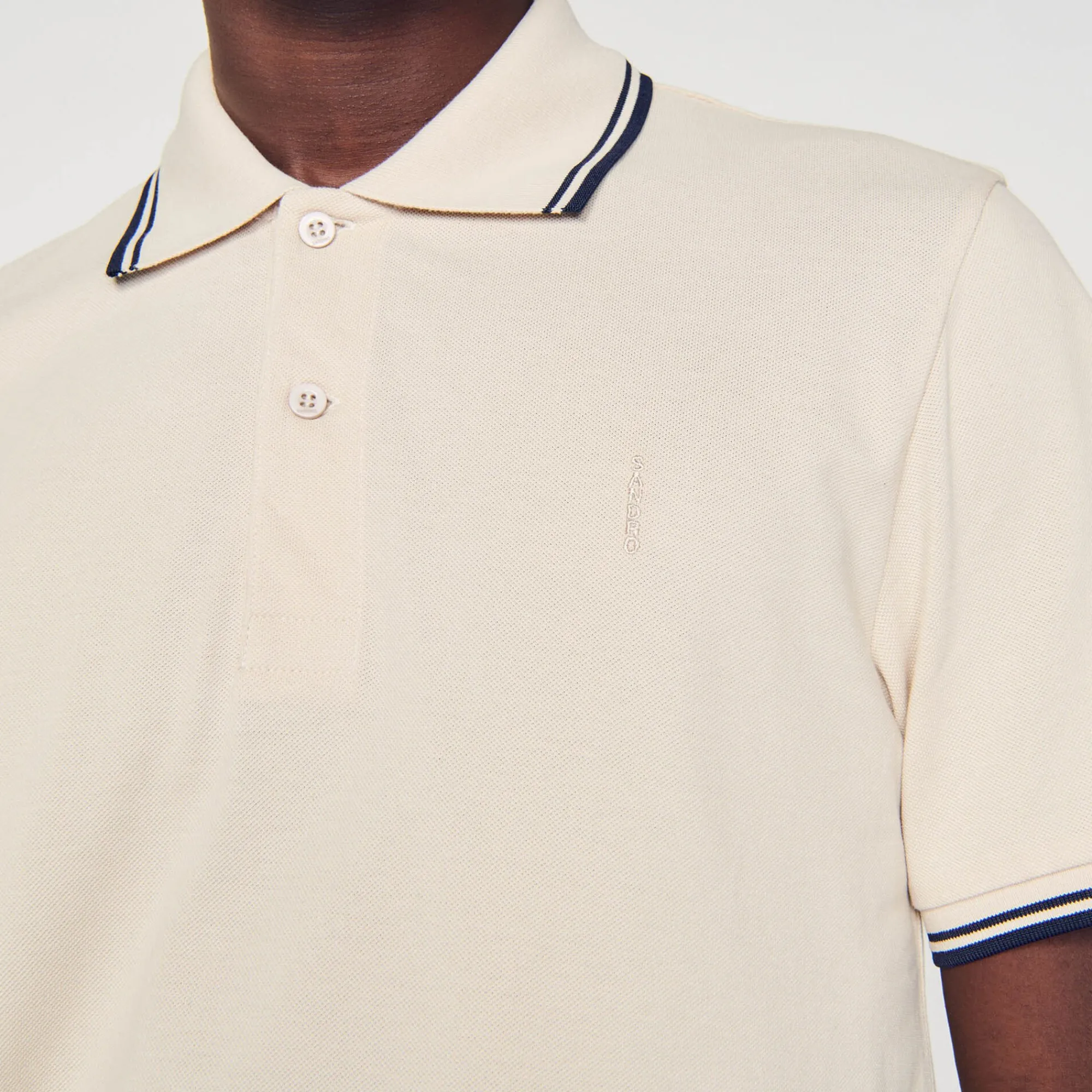 T-Shirts & Polos*SANDRO Polo En Piqué De Coton Greige