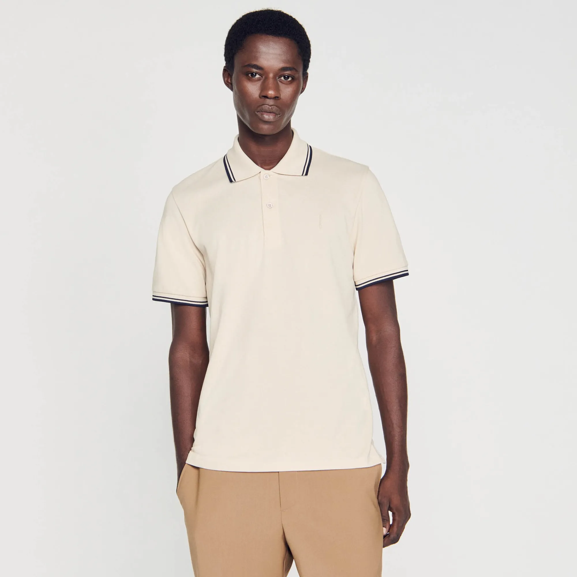T-Shirts & Polos*SANDRO Polo En Piqué De Coton Greige