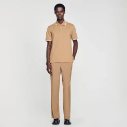 T-Shirts & Polos*SANDRO Polo En Piqué De Coton Marron