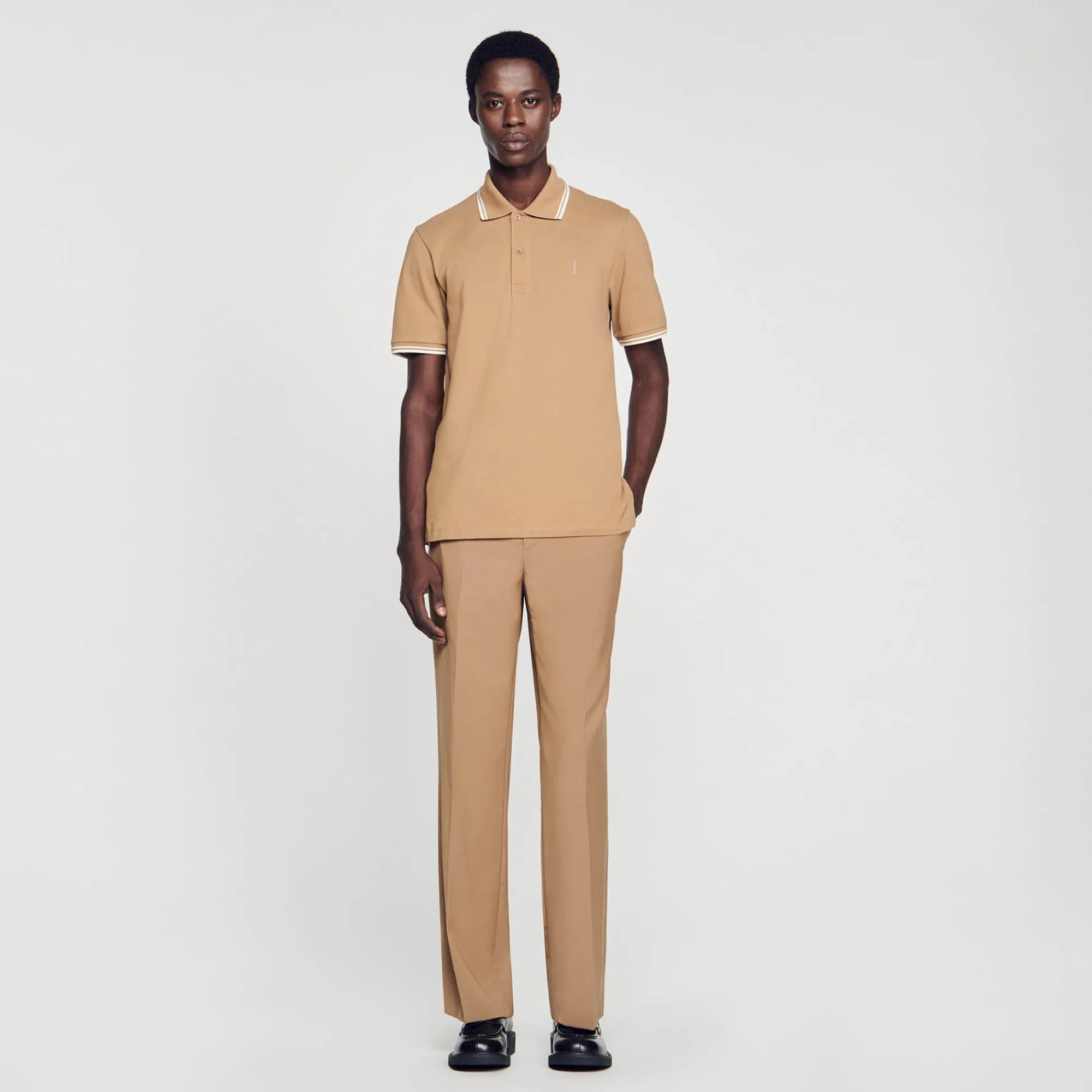 T-Shirts & Polos*SANDRO Polo En Piqué De Coton Marron