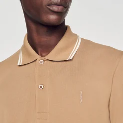 T-Shirts & Polos*SANDRO Polo En Piqué De Coton Marron
