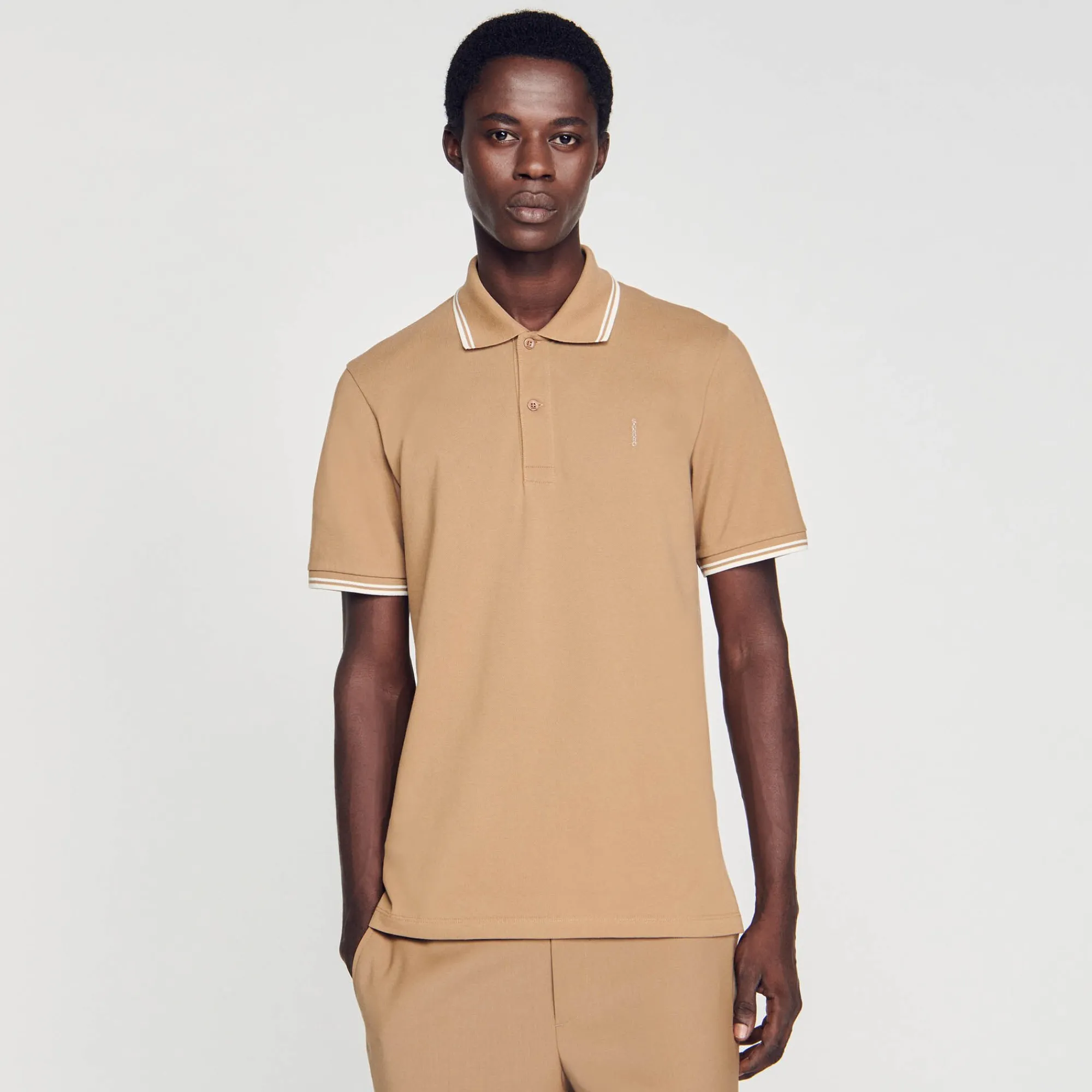 T-Shirts & Polos*SANDRO Polo En Piqué De Coton Marron