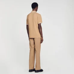 T-Shirts & Polos*SANDRO Polo En Piqué De Coton Marron
