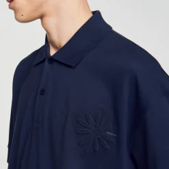 T-Shirts & Polos*SANDRO Polo Fleur En Coton Marine