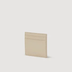 Petite Maroquinerie*SANDRO Porte-cartes En Cuir Reconstitué Gris Clair