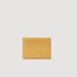Petite Maroquinerie*SANDRO Porte-cartes En Cuir Reconstitué Beige