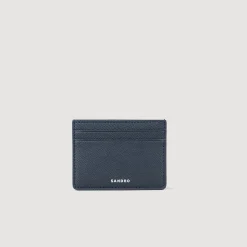 Petite Maroquinerie*SANDRO Porte-cartes En Cuir Reconstitué Midnight Blue