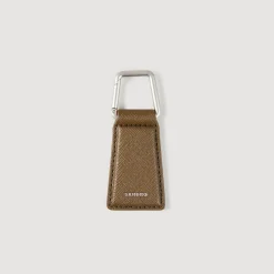 Petite Maroquinerie*SANDRO Porte-clés En Cuir Kaki Fonce
