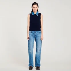 Pulls & Cardigans*SANDRO Pull à Col Amovible Marine