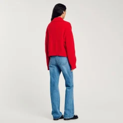 Pulls & Cardigans*SANDRO Pull à Col Boutonné Rouge