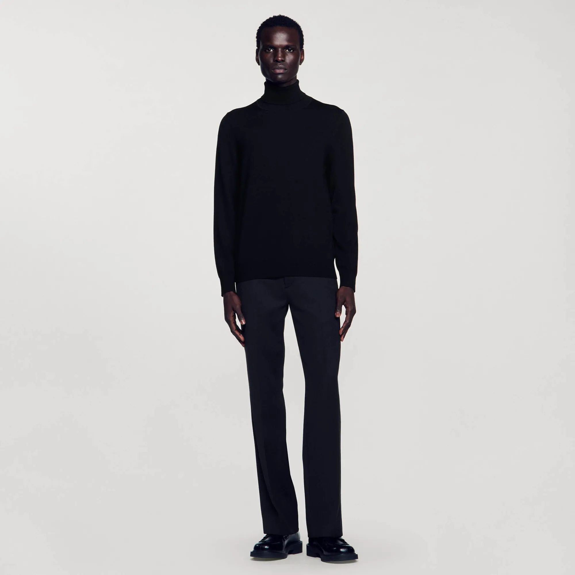 Pulls & Gilets*SANDRO Pull à Col Roulé En Laine Homme Noir