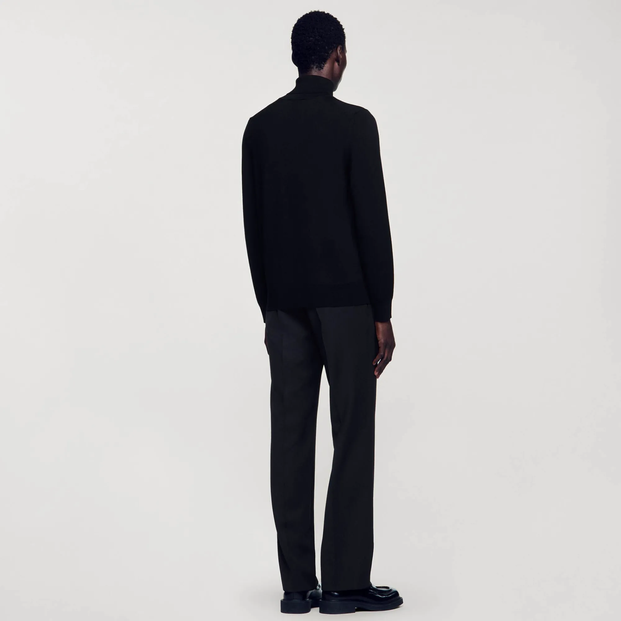 Pulls & Gilets*SANDRO Pull à Col Roulé En Laine Homme Noir