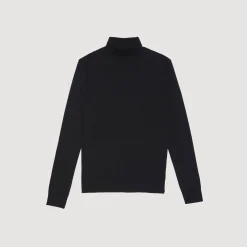 Pulls & Gilets*SANDRO Pull à Col Roulé En Laine Homme Noir