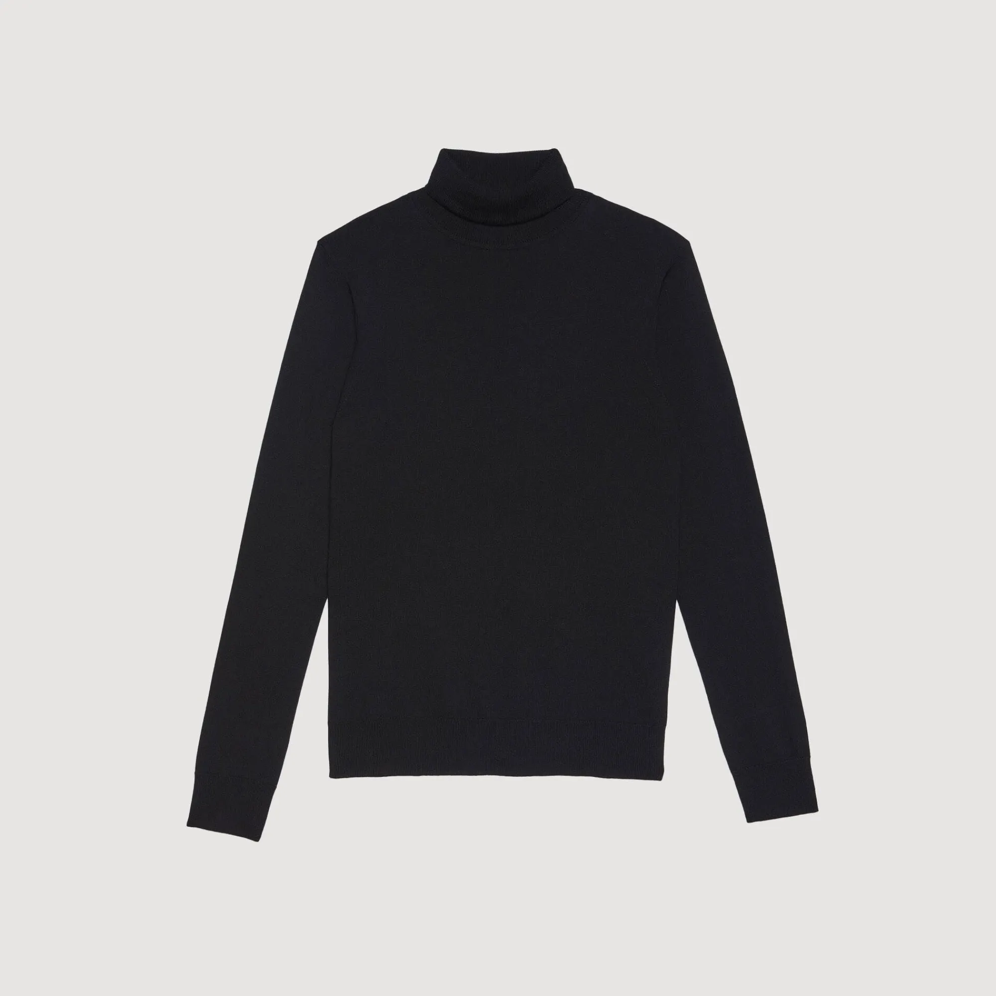Pulls & Gilets*SANDRO Pull à Col Roulé En Laine Homme Noir