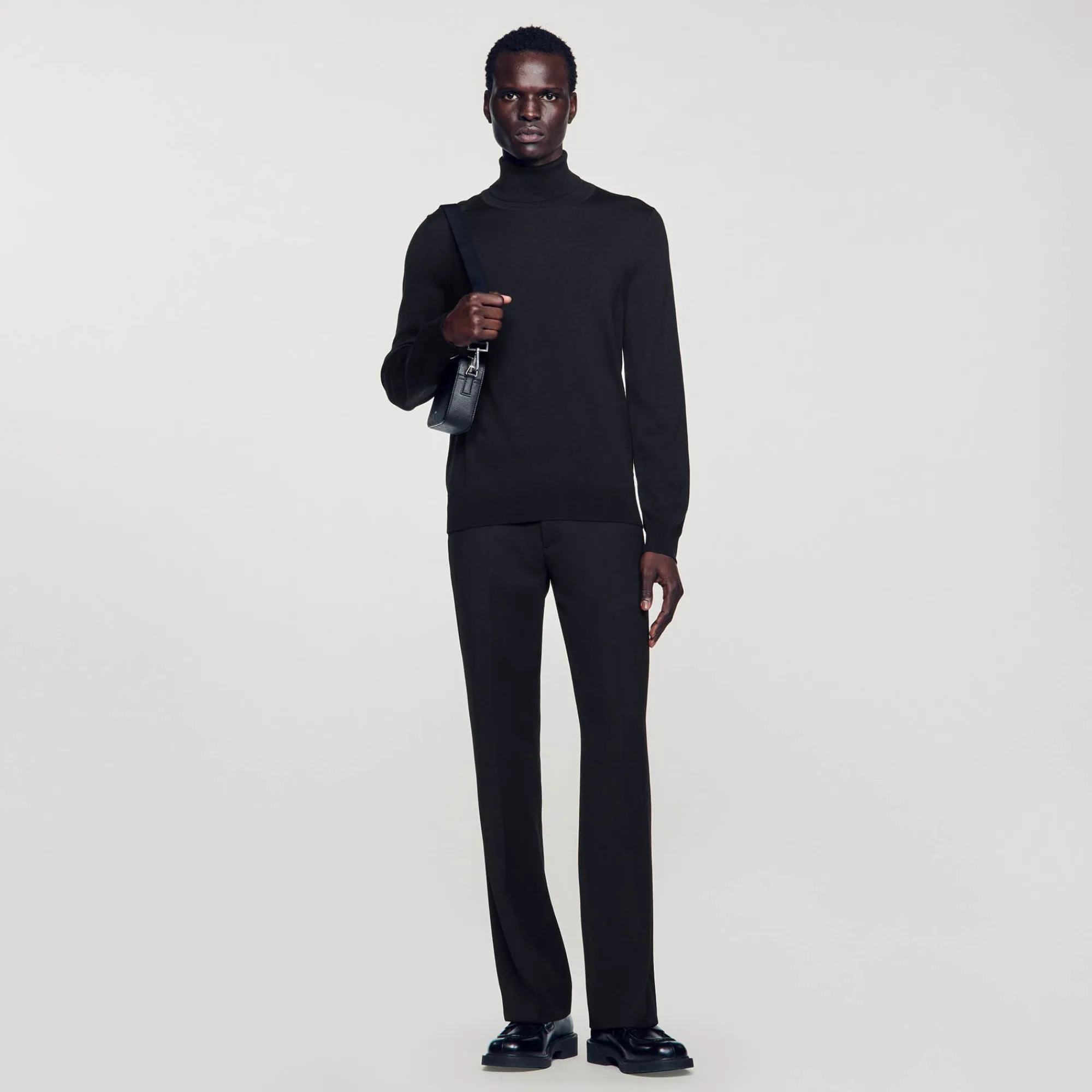Pulls & Gilets*SANDRO Pull à Col Roulé En Laine Homme Marine