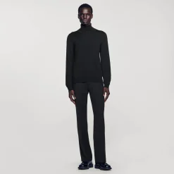 Pulls & Gilets*SANDRO Pull à Col Roulé En Laine Homme Marine