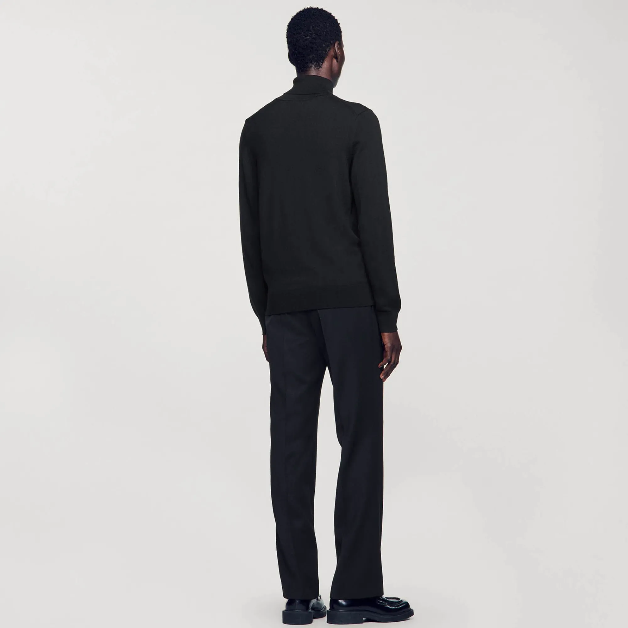 Pulls & Gilets*SANDRO Pull à Col Roulé En Laine Homme Marine