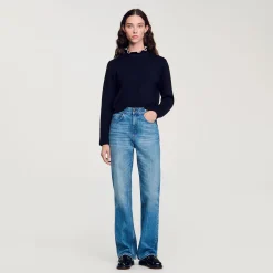 Ensembles|Pulls & Cardigans*SANDRO Pull à Col Volanté Marine