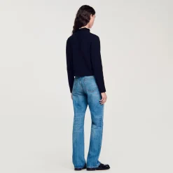 Ensembles|Pulls & Cardigans*SANDRO Pull à Col Volanté Marine