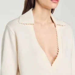 Pulls & Cardigans*SANDRO Pull Col Polo Ecru