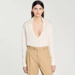 Pulls & Cardigans*SANDRO Pull Col Polo Ecru