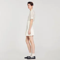 Pulls & Cardigans*SANDRO Pull Col Polo En Maille Ecru