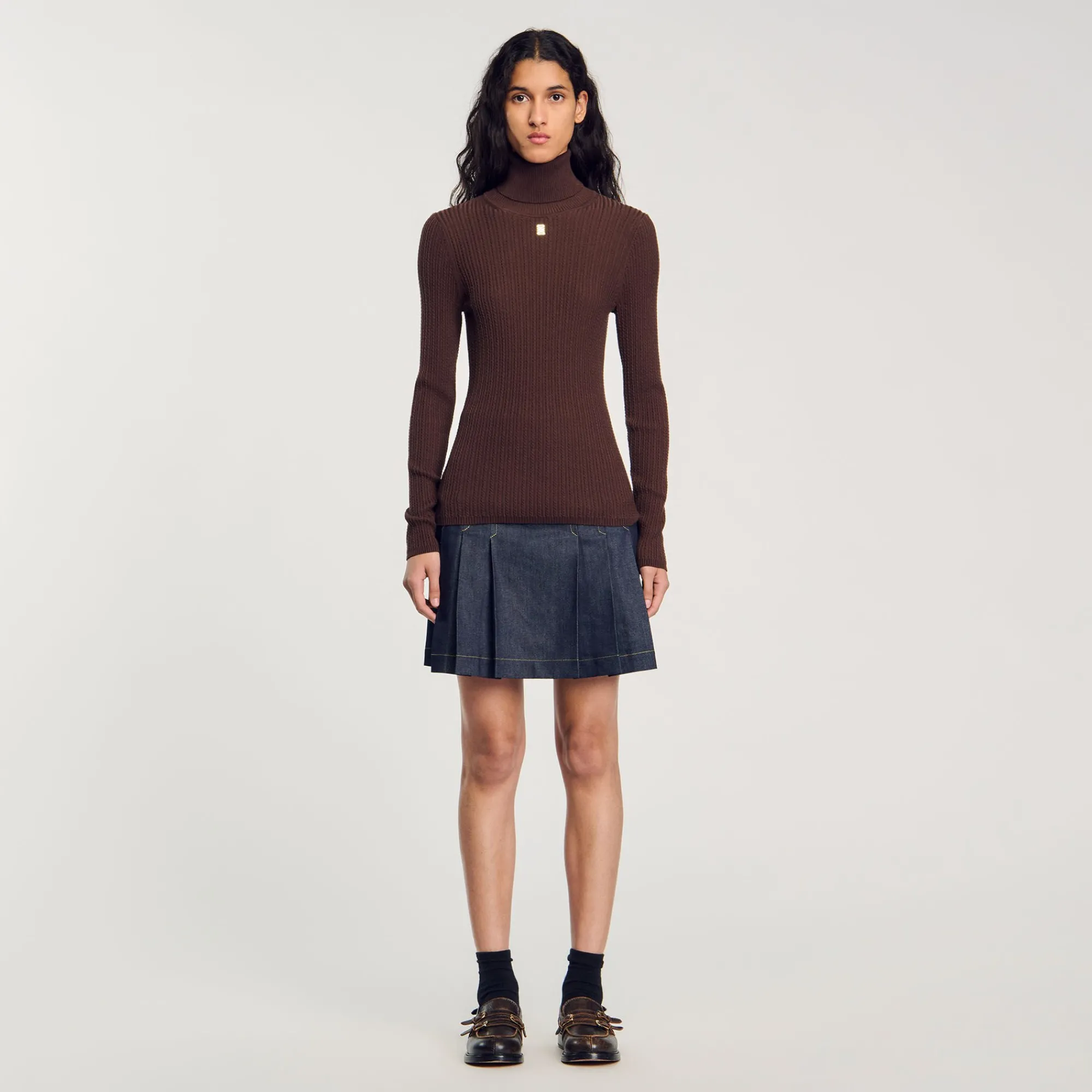 Pulls & Cardigans*SANDRO Pull Col Roulé Marron