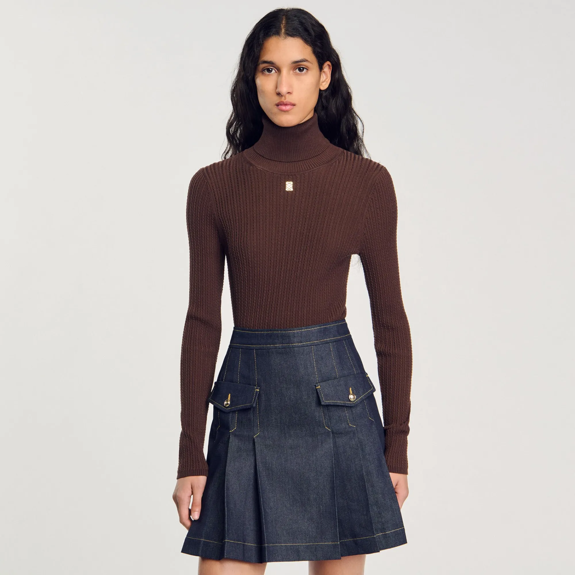 Pulls & Cardigans*SANDRO Pull Col Roulé Marron