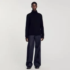 Pulls & Gilets*SANDRO Pull Col Roulé Laine Et Cachemire Noir