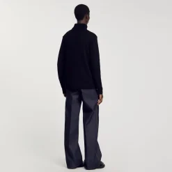 Pulls & Gilets*SANDRO Pull Col Roulé Laine Et Cachemire Noir