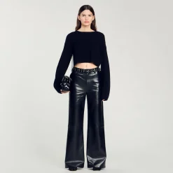 Pulls & Cardigans*SANDRO Pull Court En Cachemire Et Laine Noir