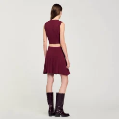 Ensembles|Pulls & Cardigans*SANDRO Pull Court Sans Manches Bordeaux