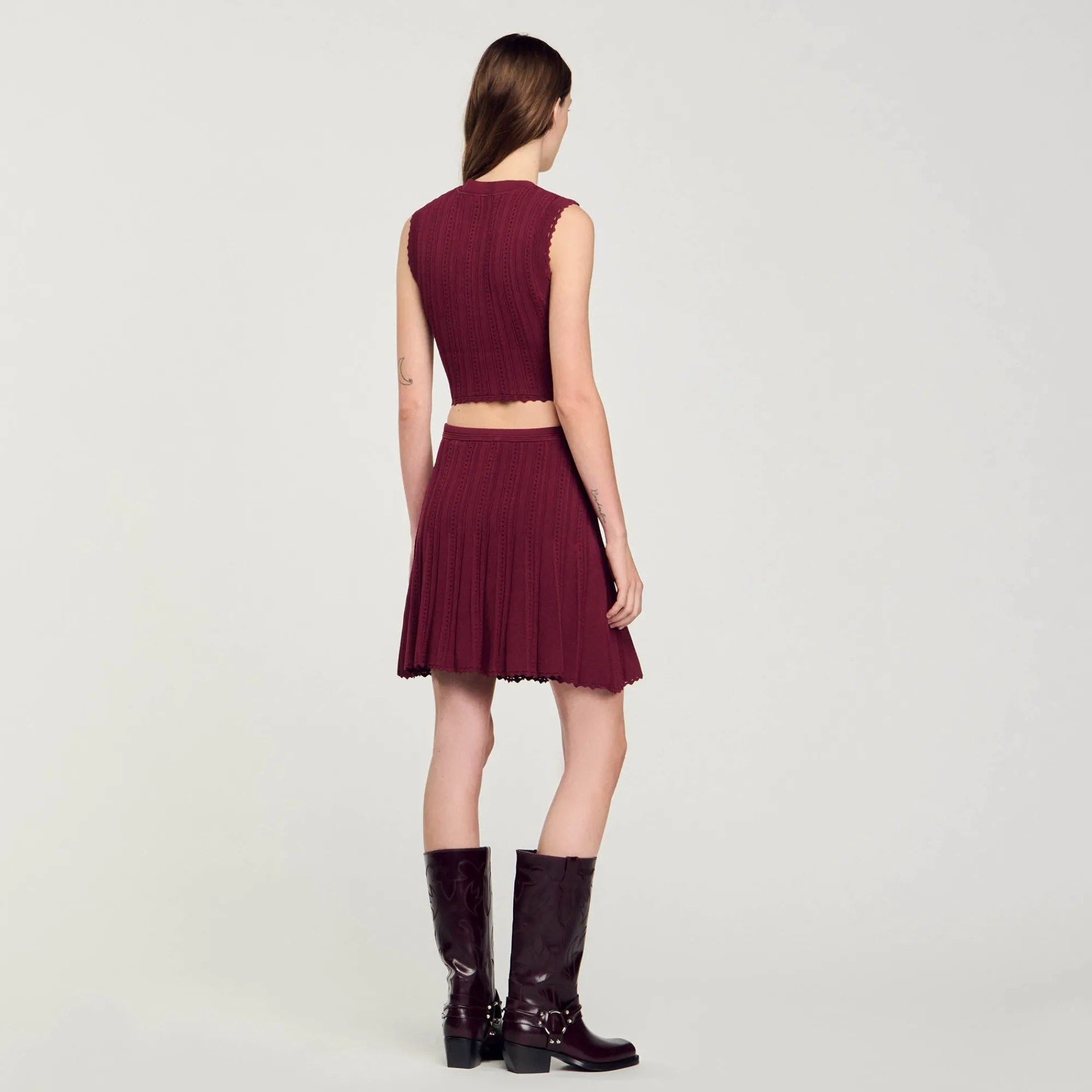Ensembles|Pulls & Cardigans*SANDRO Pull Court Sans Manches Bordeaux