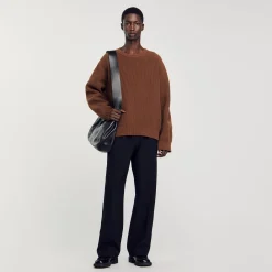 Pulls & Gilets*SANDRO Pull Côtelé En Maille Caramel