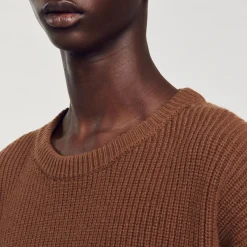 Pulls & Gilets*SANDRO Pull Côtelé En Maille Caramel
