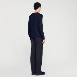 Pulls & Gilets*SANDRO Pull En Laine Marine