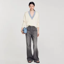 Pulls & Cardigans*SANDRO Pull En Laine Et Cachemire Ecru