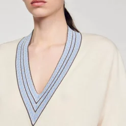 Pulls & Cardigans*SANDRO Pull En Laine Et Cachemire Ecru