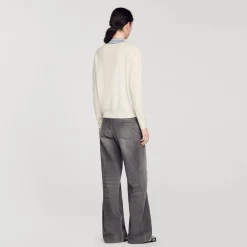 Pulls & Cardigans*SANDRO Pull En Laine Et Cachemire Ecru
