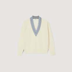 Pulls & Cardigans*SANDRO Pull En Laine Et Cachemire Ecru