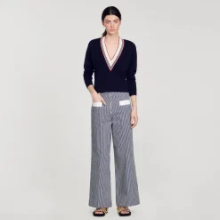 Pulls & Cardigans*SANDRO Pull En Laine Et Cachemire Bleu marine