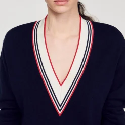 Pulls & Cardigans*SANDRO Pull En Laine Et Cachemire Bleu marine